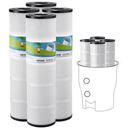 VEVOR - Pool Filter Cartridge, 4x 105 Sq. Ft, Spa Hot Tub Filter Cartridge Replacement, Compatible with Pentair CCP420 - Black