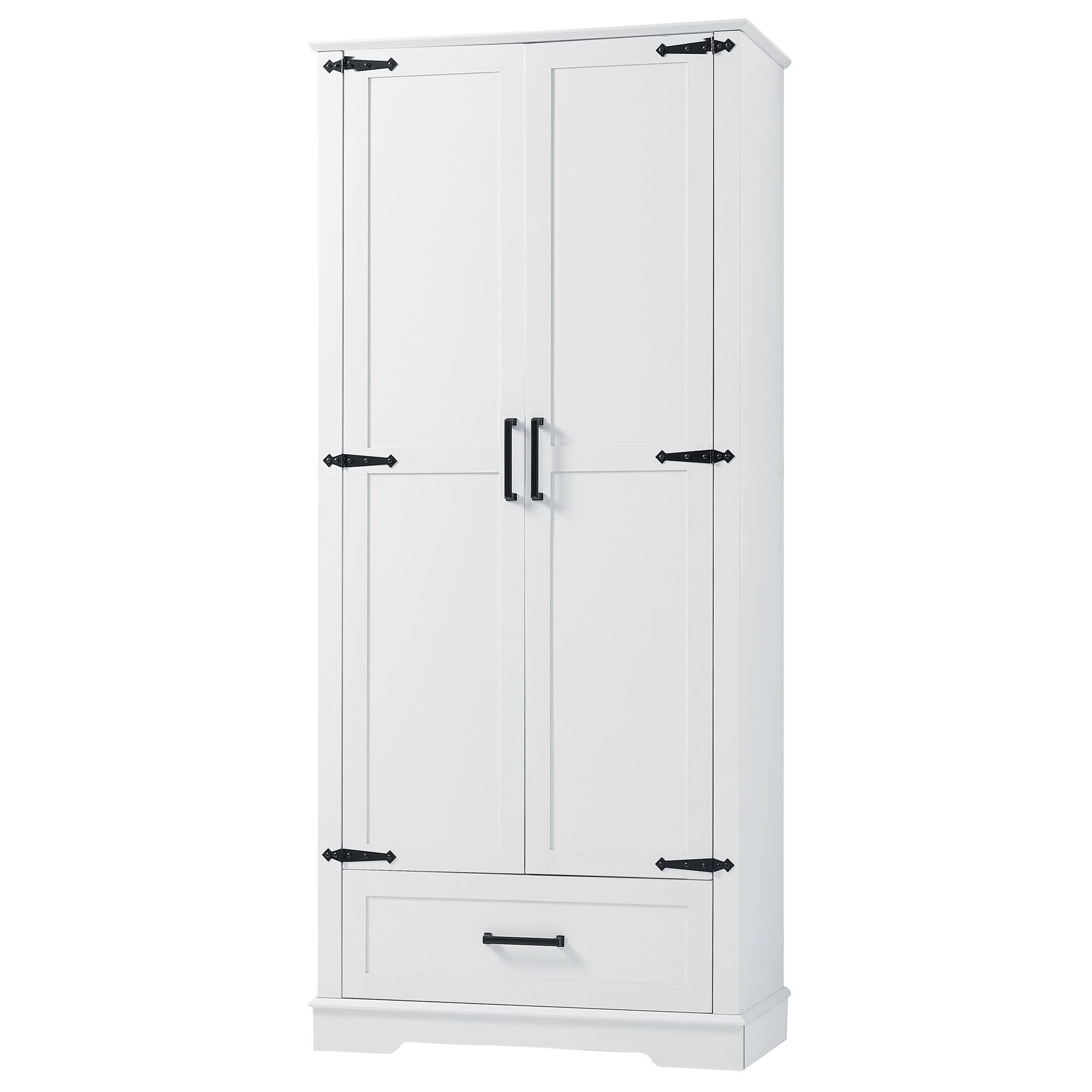 Alt View 5. SlickBlue - Tall Bathroom Storage Cabinet with Two Doors, One Drawer, and Adjustable Shelf - White.