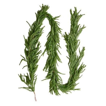 Front. VEVOR - Christmas Garland, 9-FT Realistic Norfolk Pine Garland, Evergreen Real Touch Artificial Faux Greenery Garlands - green.