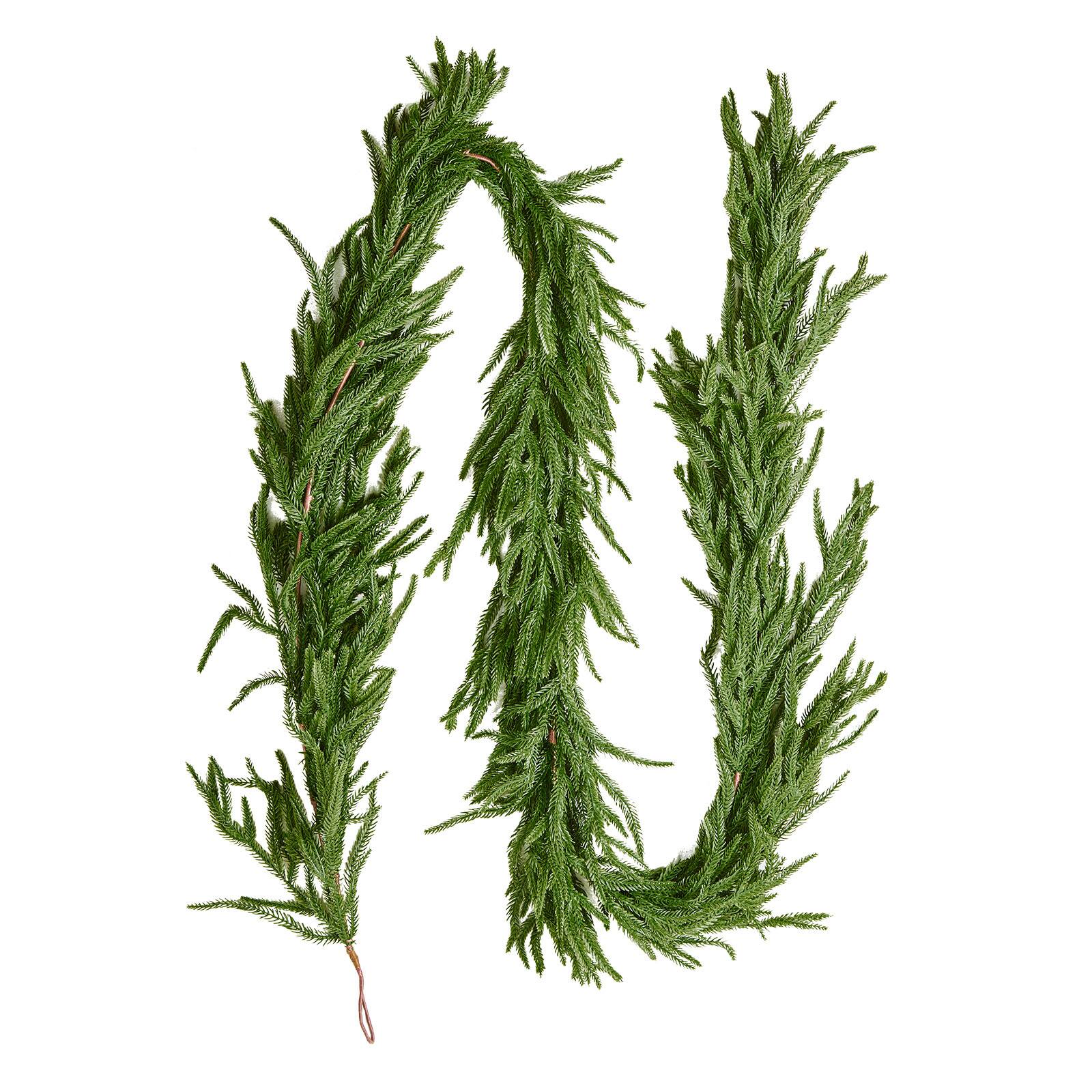 Front. VEVOR - Christmas Garland, 9-FT Realistic Norfolk Pine Garland, Evergreen Real Touch Artificial Faux Greenery Garlands - green.