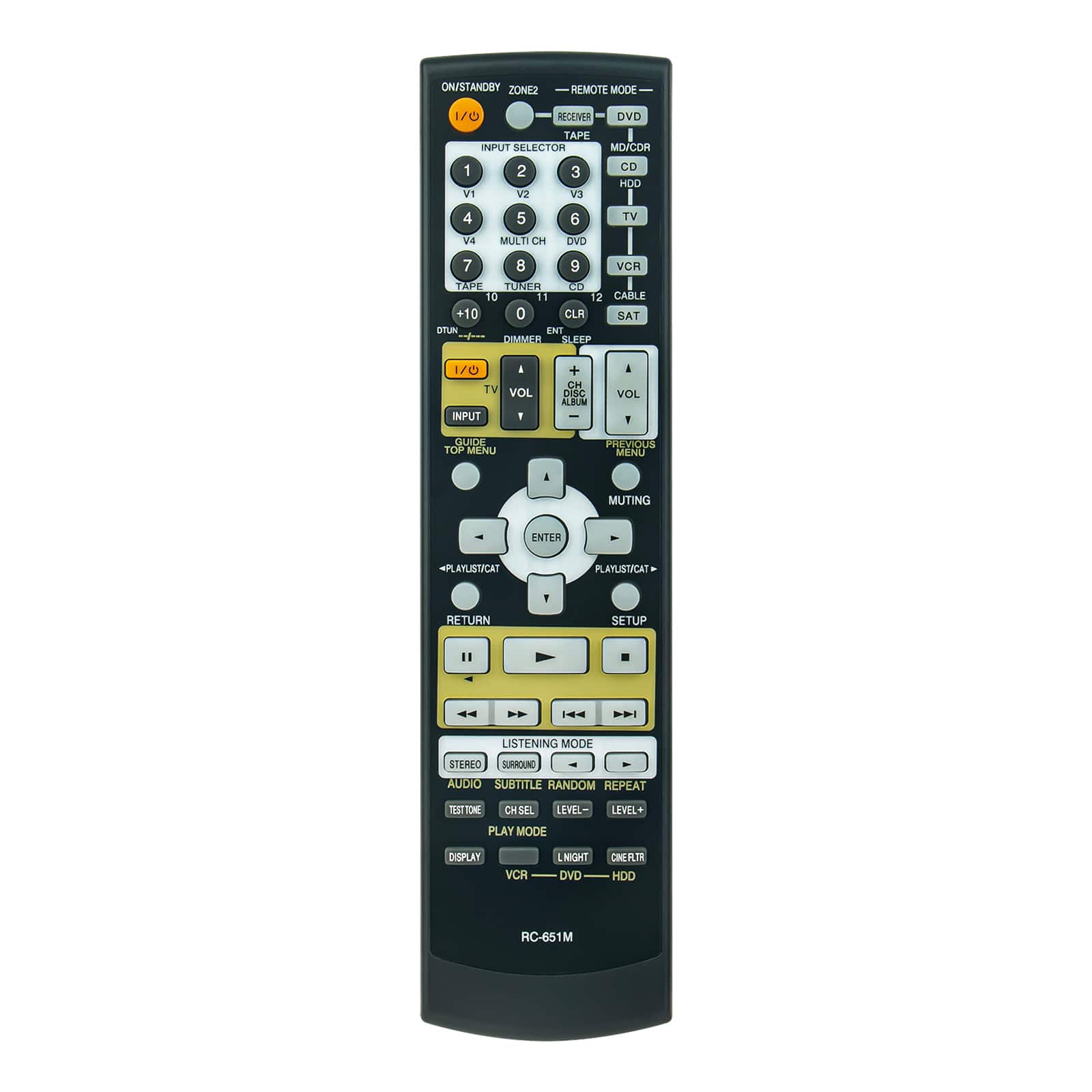 WINFLIKE - New RC-651M Replaced Receiver Remote Control Compatible with Onkyo A/V AV Receiver - Black