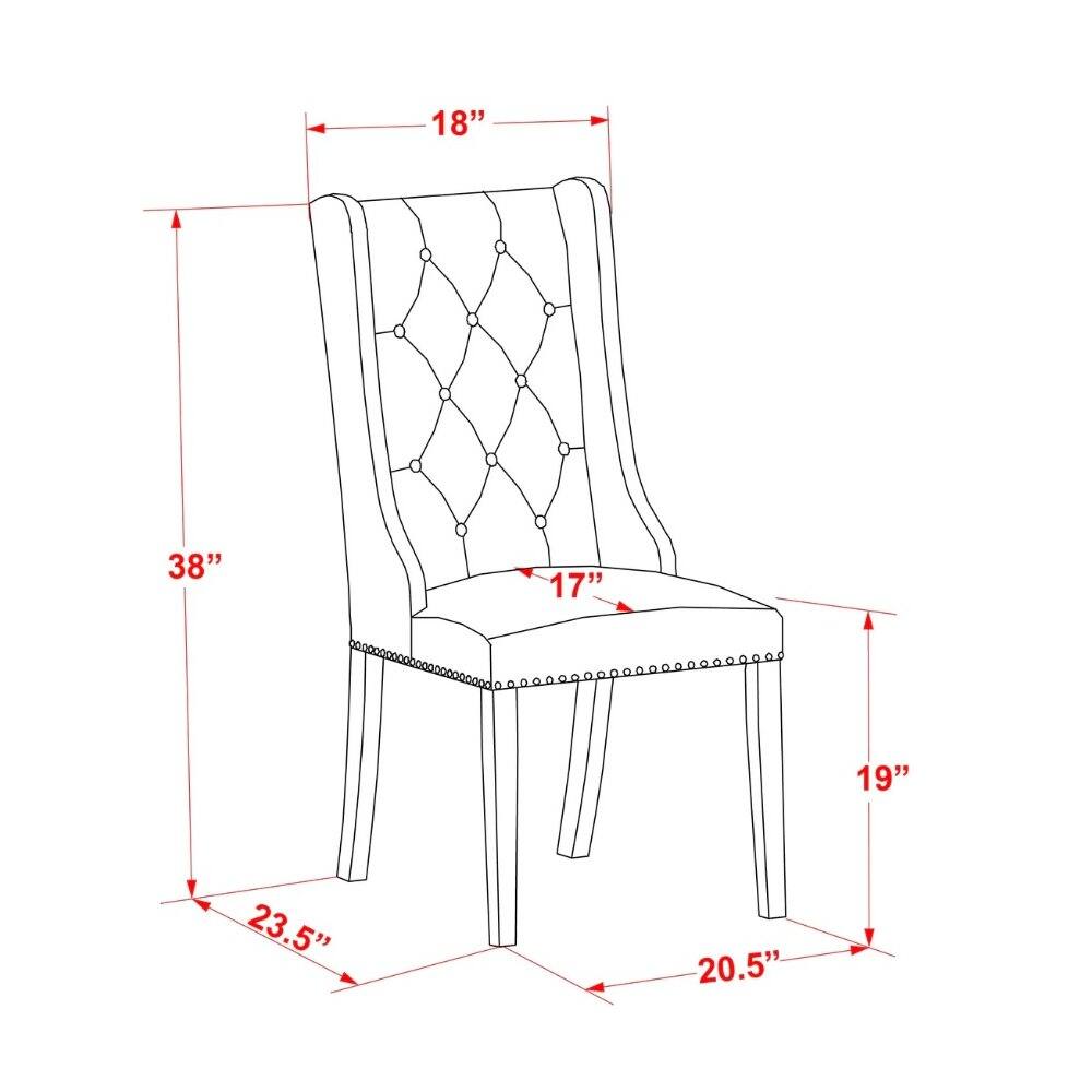 18"  
38"  
17"  
19"  
23.5"  
20.5"
