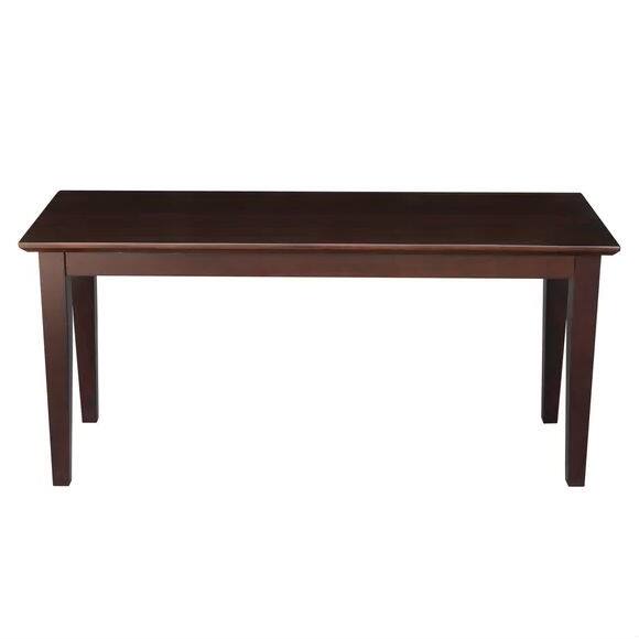 Angle. SlickBlue - Solid Wood Entryway Bench for Home or Hallway - Java Brown.