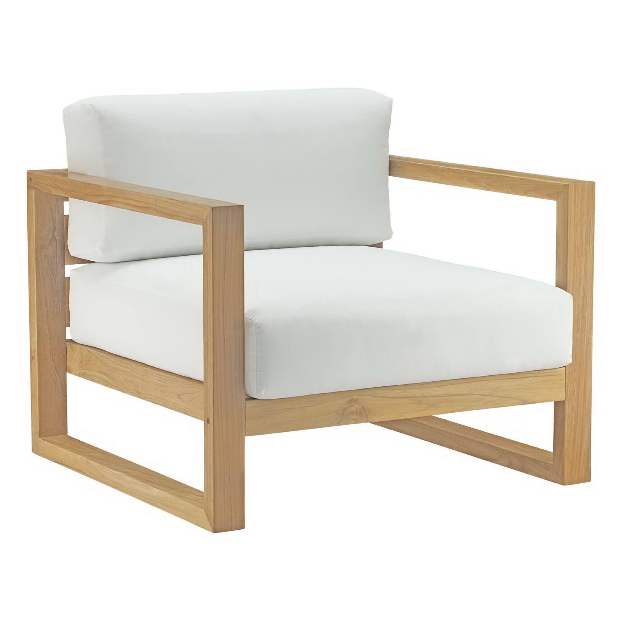 Angle. Modway - Upland Outdoor Patio Teak Armchair by Modway - Natural White.