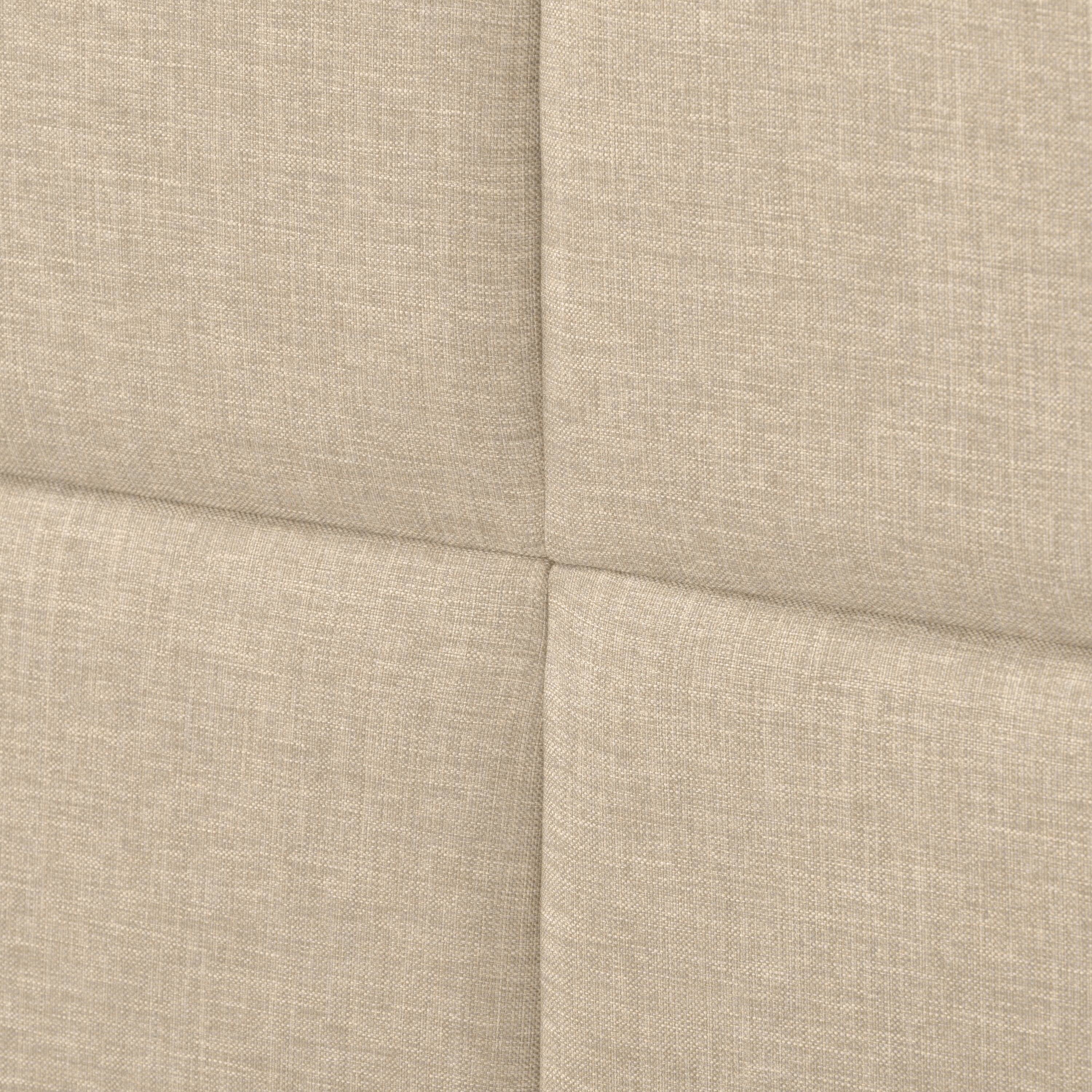 Alt View 2. CorLiving - CorLiving Emerson Cream Upholstered Queen Platform Bed Frame with Rectangle Tufted Headboard and Slats - Cream.