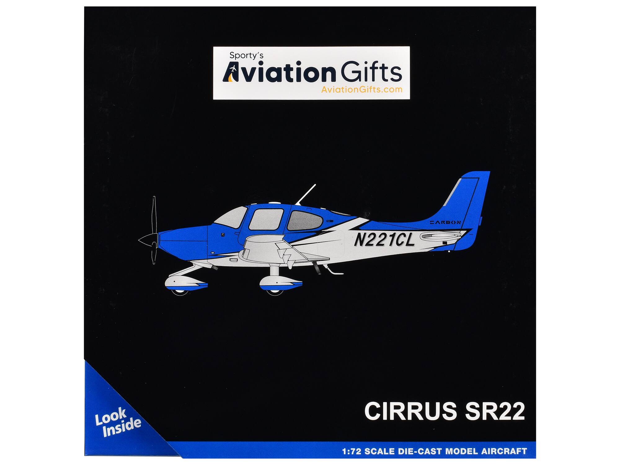 Sporty's Aviation Gifts  
AviationGifts.com  

CARBON N221CL  

Look Inside  

CIRRUS SR22  

1:72 SCALE DIE-CAST MODEL AIRCRAFT