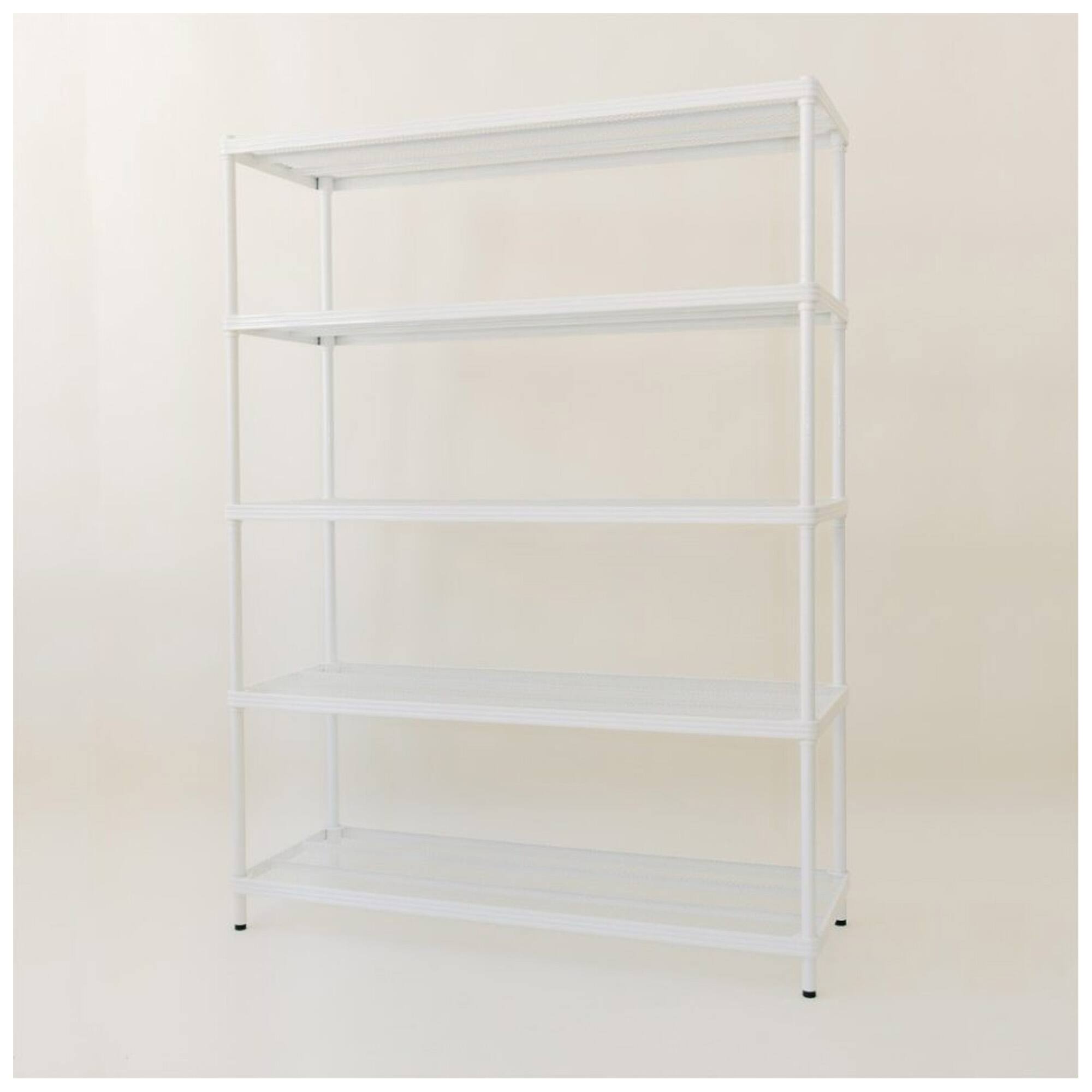 Alt View 3. Design Ideas - Design Ideas MeshWorks 5 Tier Shelving Unit Rack, Metal Storage Shelves, White - White.