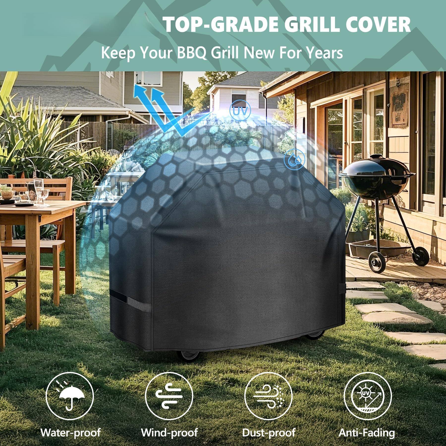 TOP-GRADE GRILL COVER  
Keep Your BBQ Grill New For Years  

- Water-proof  
- Wind-proof  
- Dust-proof  
- Anti-Fading
