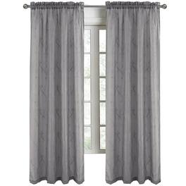 RT Designers Collection - Pearl Emb Metallic Doily Rod Pocket Room Darkening Window Curtain Panel 54" x 84" - Charcoal
