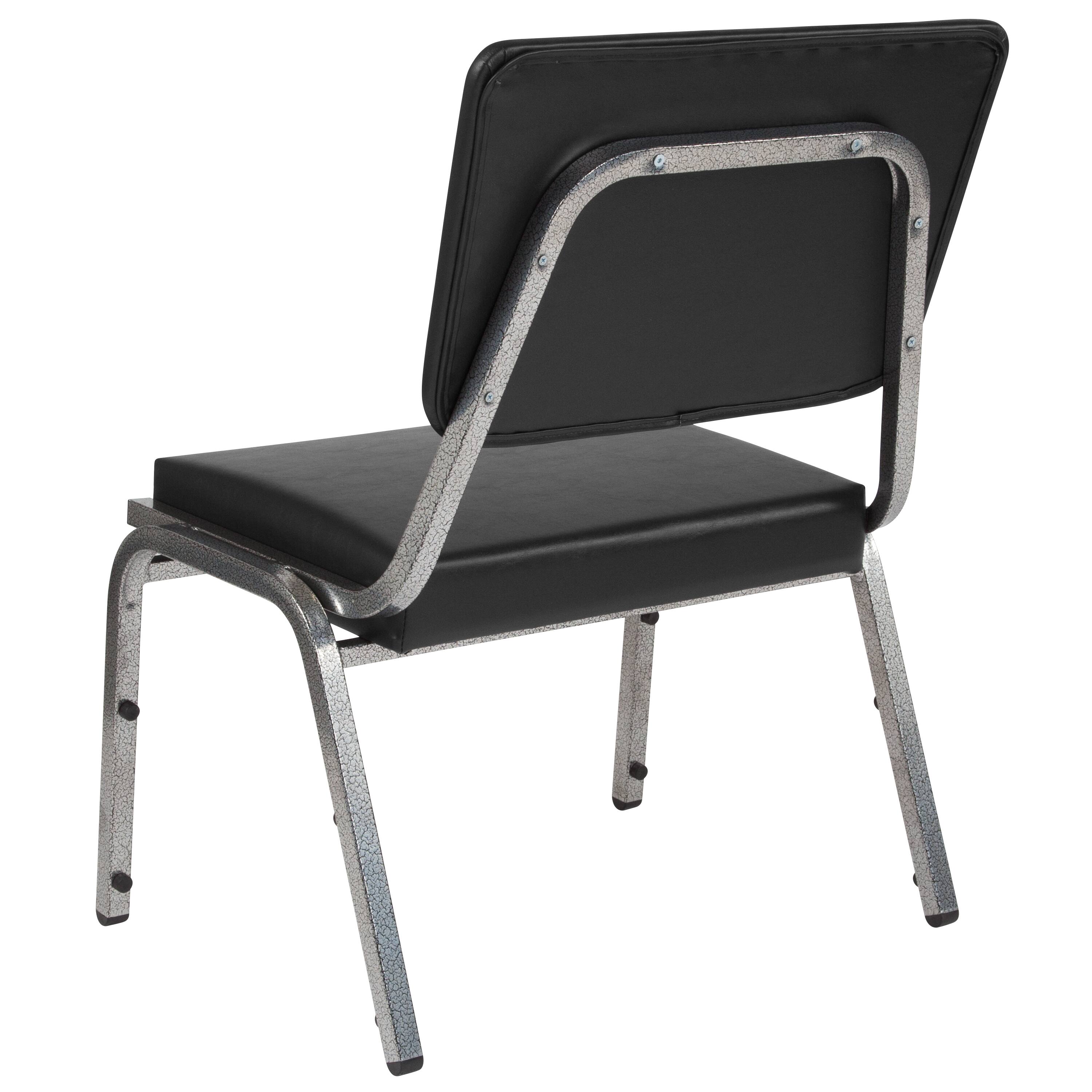Alt View 5. Emma + Oliver - 1000 lb. Antimicrobial Bariatric Open Back medical Guest Arm Chair - Black Vinyl.
