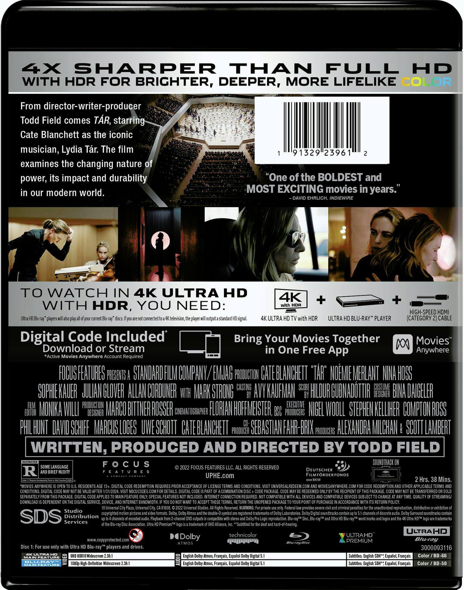 Back. Tár (4K Ultra HD + Blu-ray) [UHD].