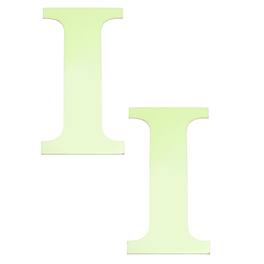 Unique Bargains - 2pcs 3D 3.9" Letter I Mirror Wall Sticker, Self-Adhesive Glow in the Dark for DIY Party Wedding Room Decoration - Green