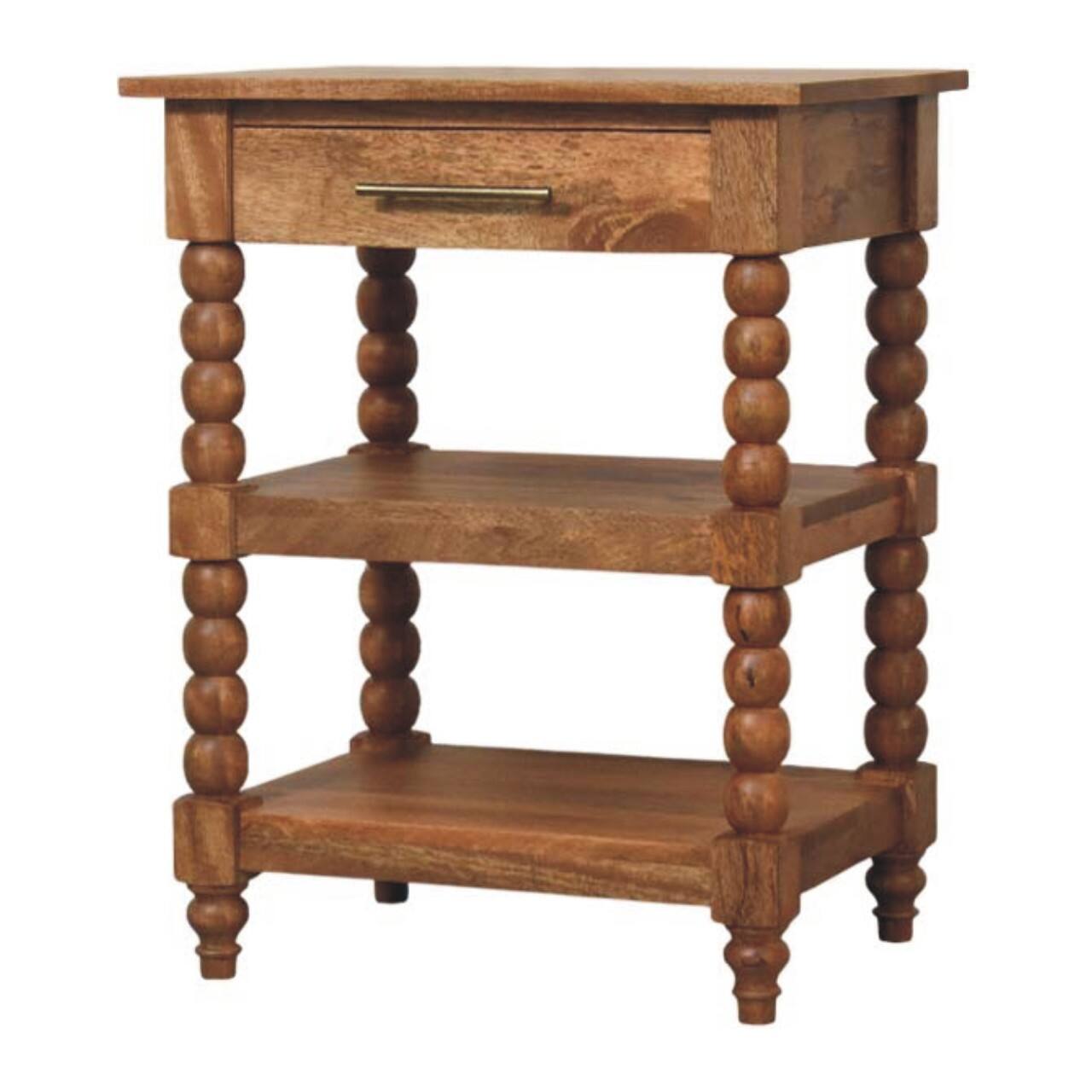 Left. Artisan Furniture - Artisan Furniture Solid WoodBarley Twist Side Table - Brown.