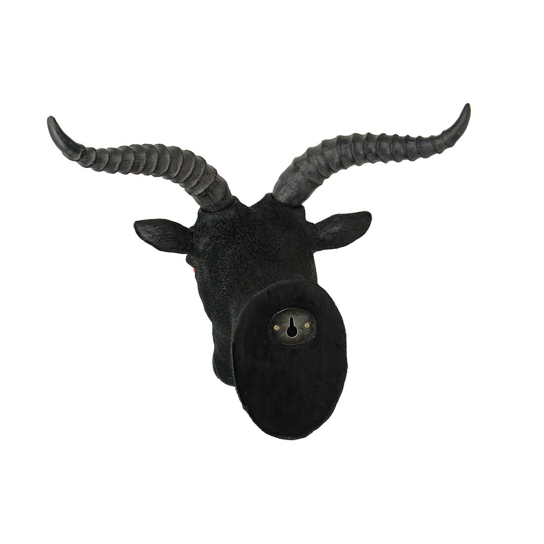 Alt View 7. Zeckos - 16 Inch Resin Black Baphomet Bust Wall Sculpture Hanging Home Decor Goat Head - Black.