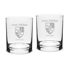 Jardine - Lees-McRae Bobcats Team Design 14oz. Classic Double Old Fashion Glass Set - Multicolor