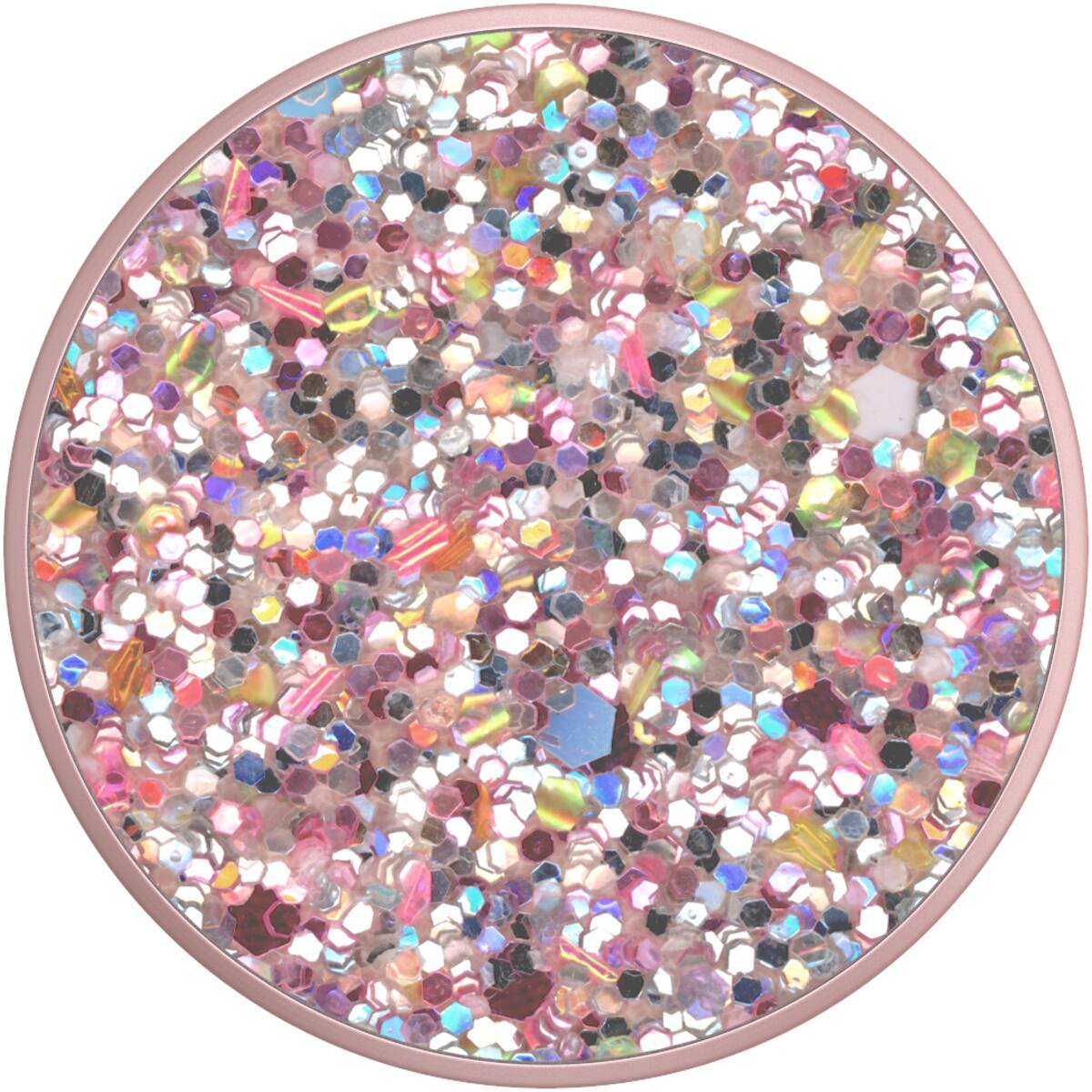 Angle. PopSockets - Adhesive PopGrip Universal Grip & Stand for Cell Phones - Sparkle Rosebud Pink.