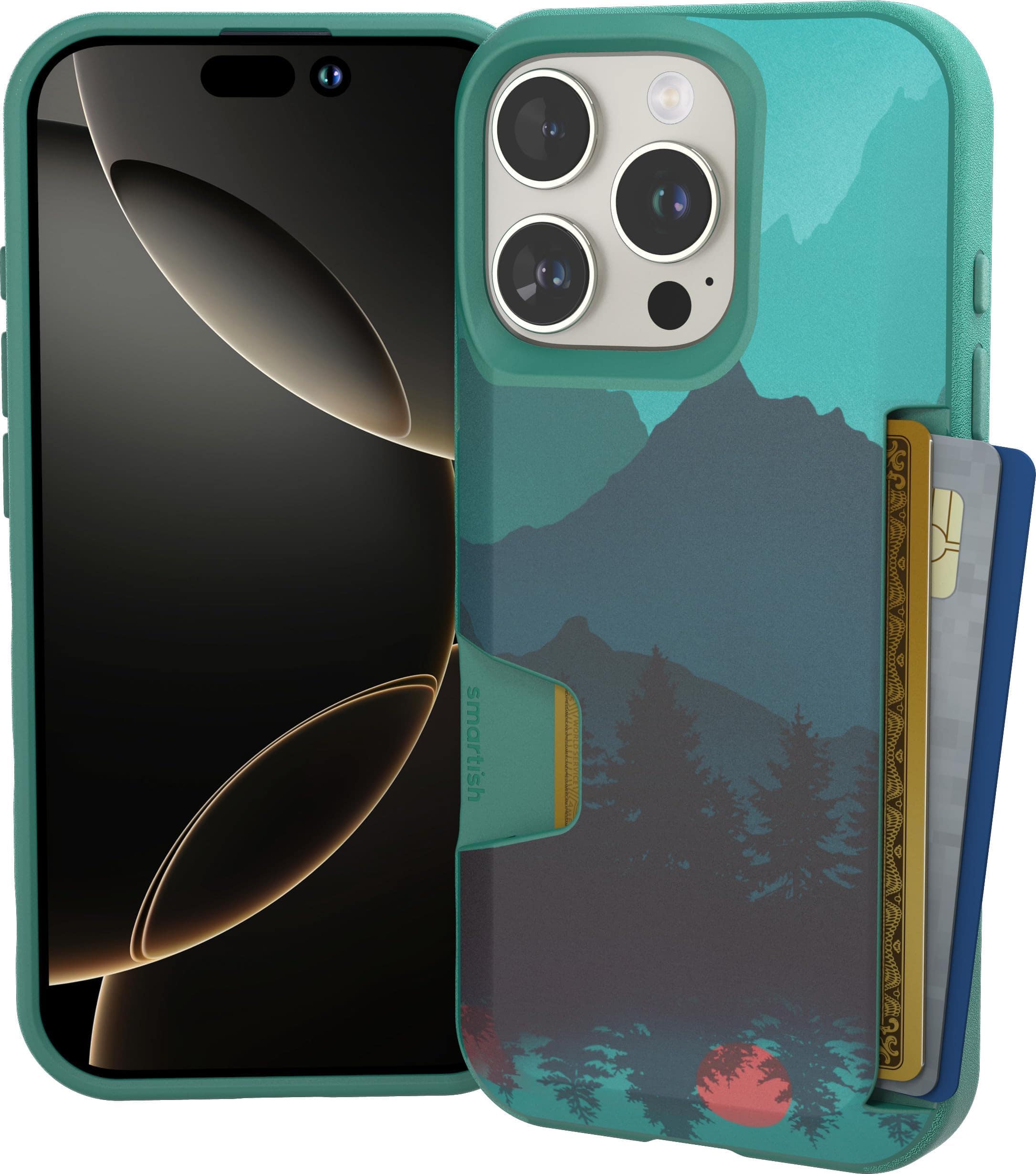 Smartish - iPhone 16 Pro Wallet Case - Wallet Slayer Vol 1 - Protective Slim Card Holder Cover - Moving Mountains