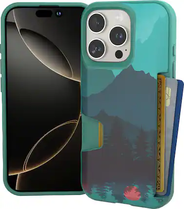 Front. Smartish - Smartish iPhone 16 Pro Wallet Case - Wallet Slayer Vol 1 - Protective Slim Card Holder Cover - Moving Mountains - Moving Mountains.