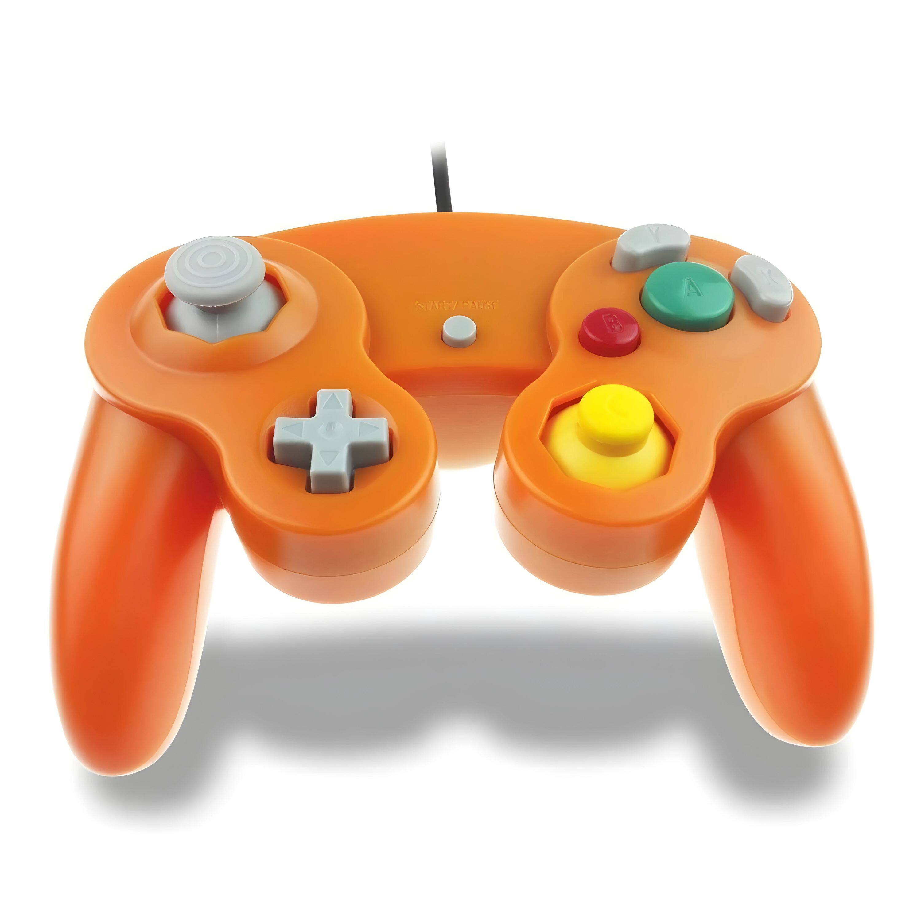 Angle. Kitcheniva - Wired Controller Gamepad For Nintendo GameCube GC & Wii U Console - Orange.