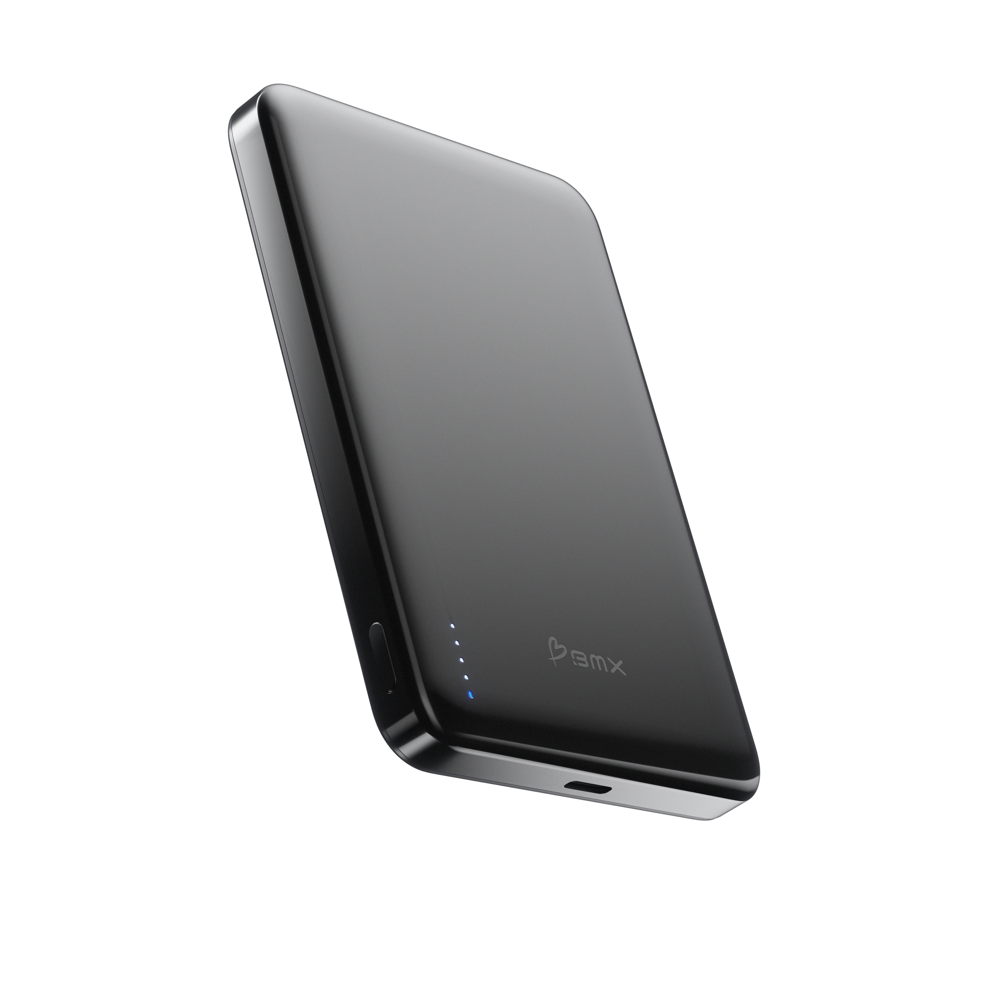 Angle. BMX - SolidSafe AIR 10K Magnetic Solid-State Power Bank - Black.