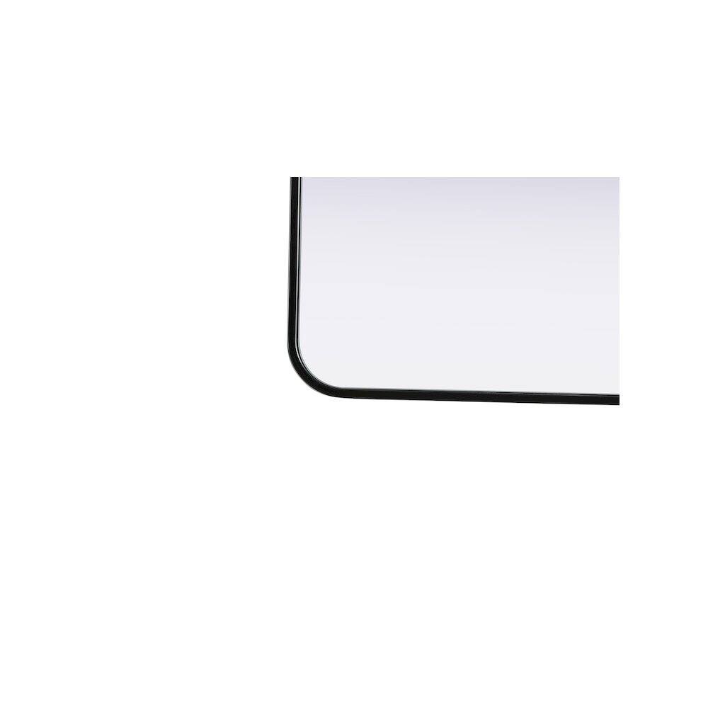 Back. Elegant Decor - Contour Metal Rectangle Mirror 24x32 in Black - Black.