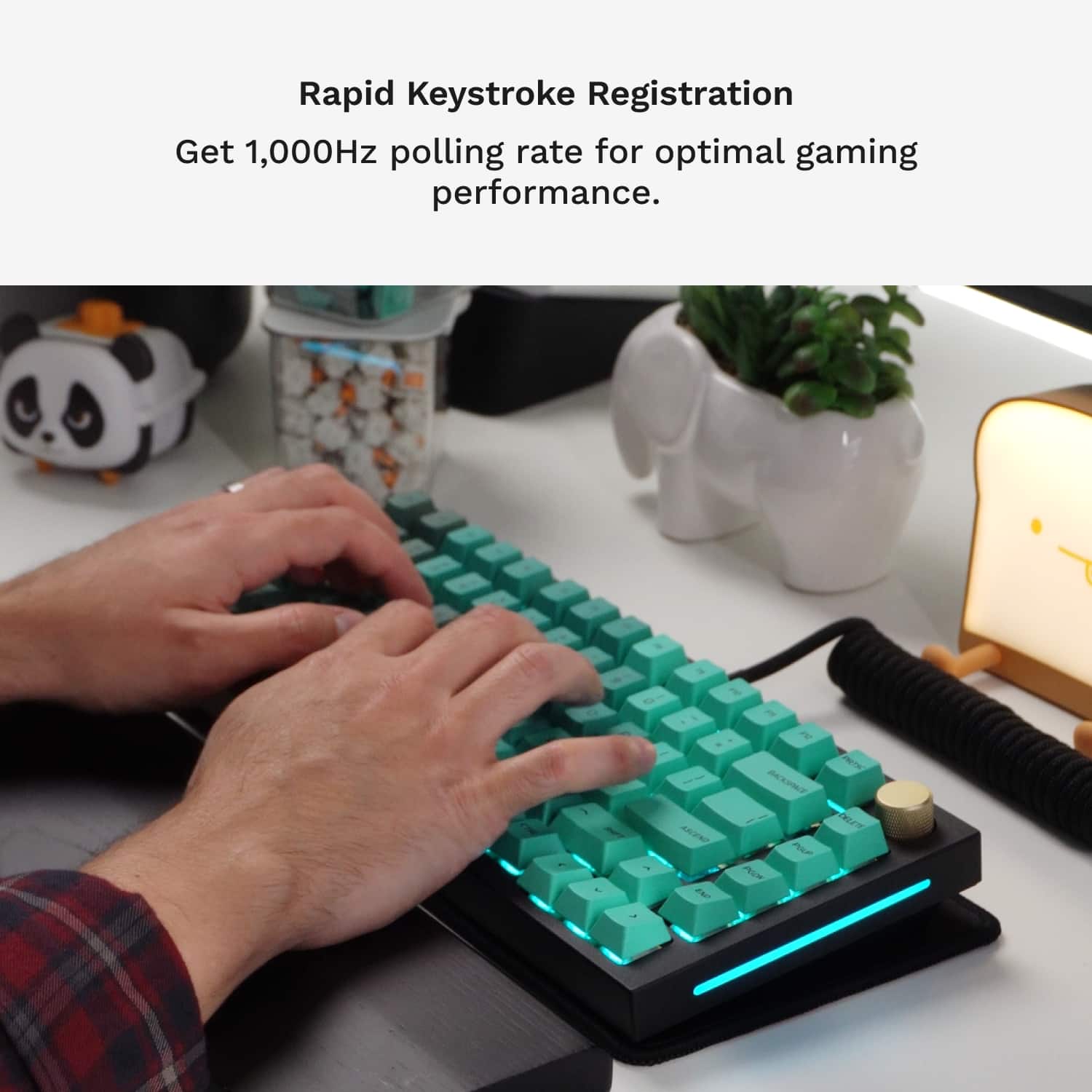 Rapid Keystroke Registration: Get 1,000Hz polling rate for optimal gaming performance.