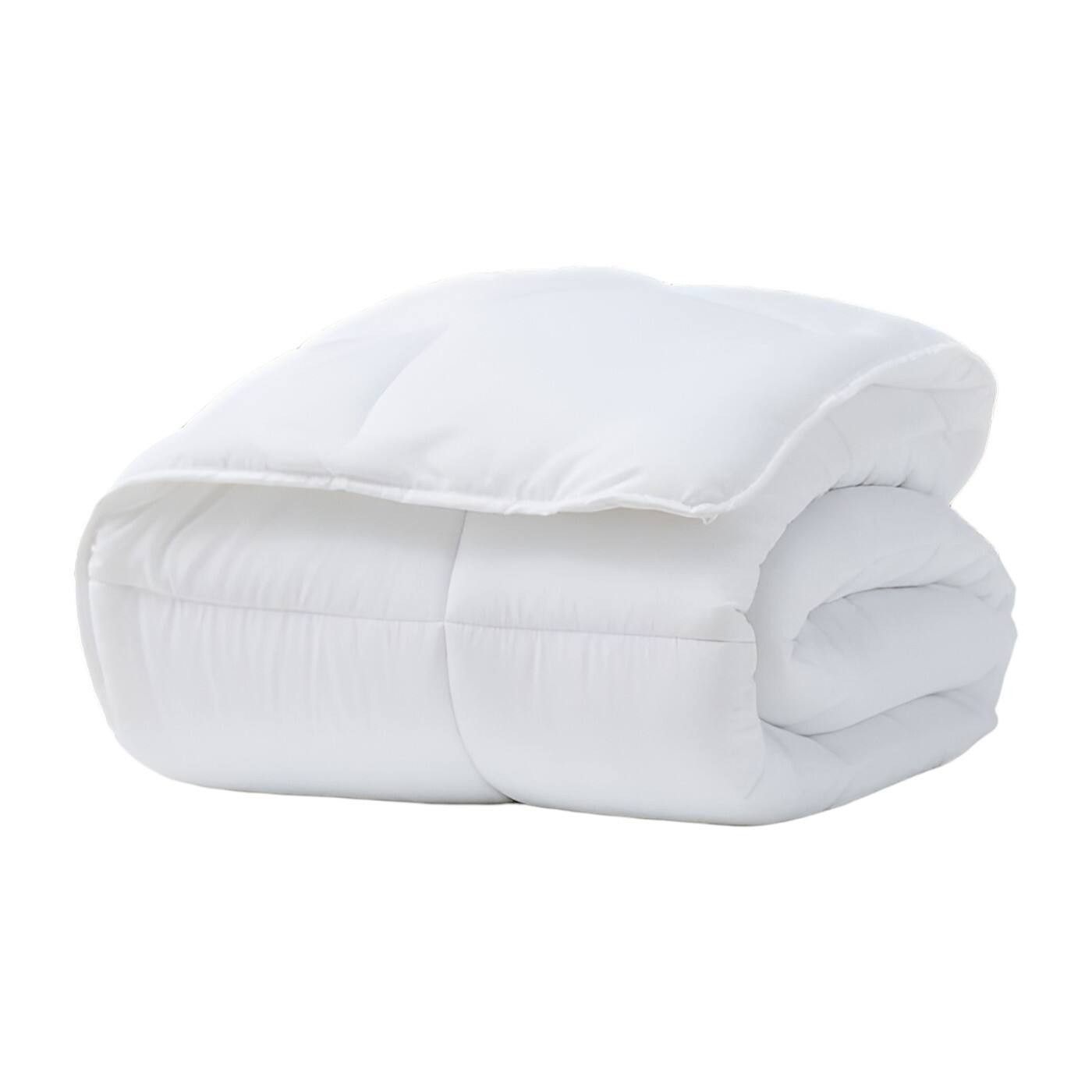 Front. SlickBlue - Soft All Seasons Down Alternative Comforter in Plush Polyester - White.
