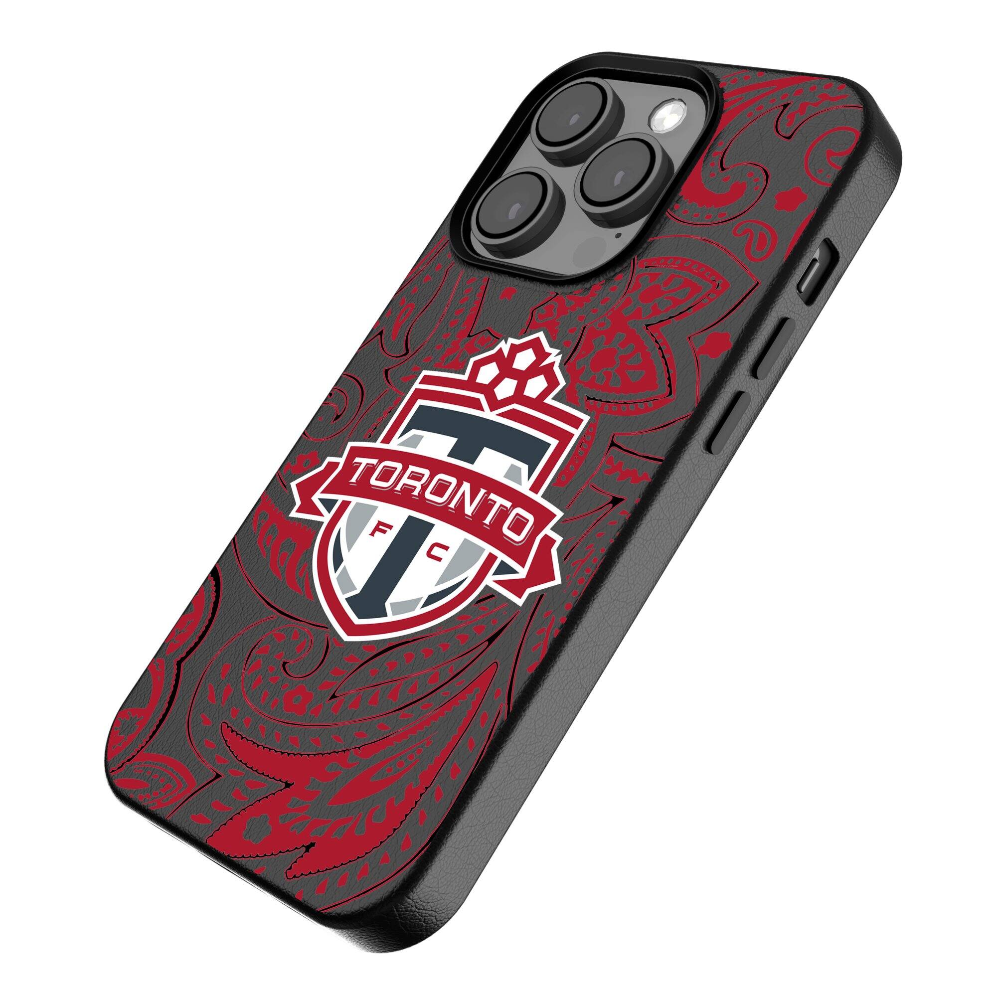 Alt View 1. Keyscaper - Black Toronto FC iPhone Magnetic Bump Case - 14 Pro - Black.