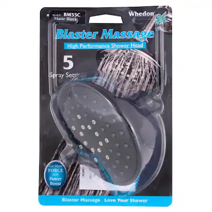 IT models BM55C Whedon Matte Black 16 TM Blaster Massage High Performance Shower Head 5 Spray Settings Get More FORCE with Power Boost BM5SC rcate) ok Blaster Massage Love Your Shower