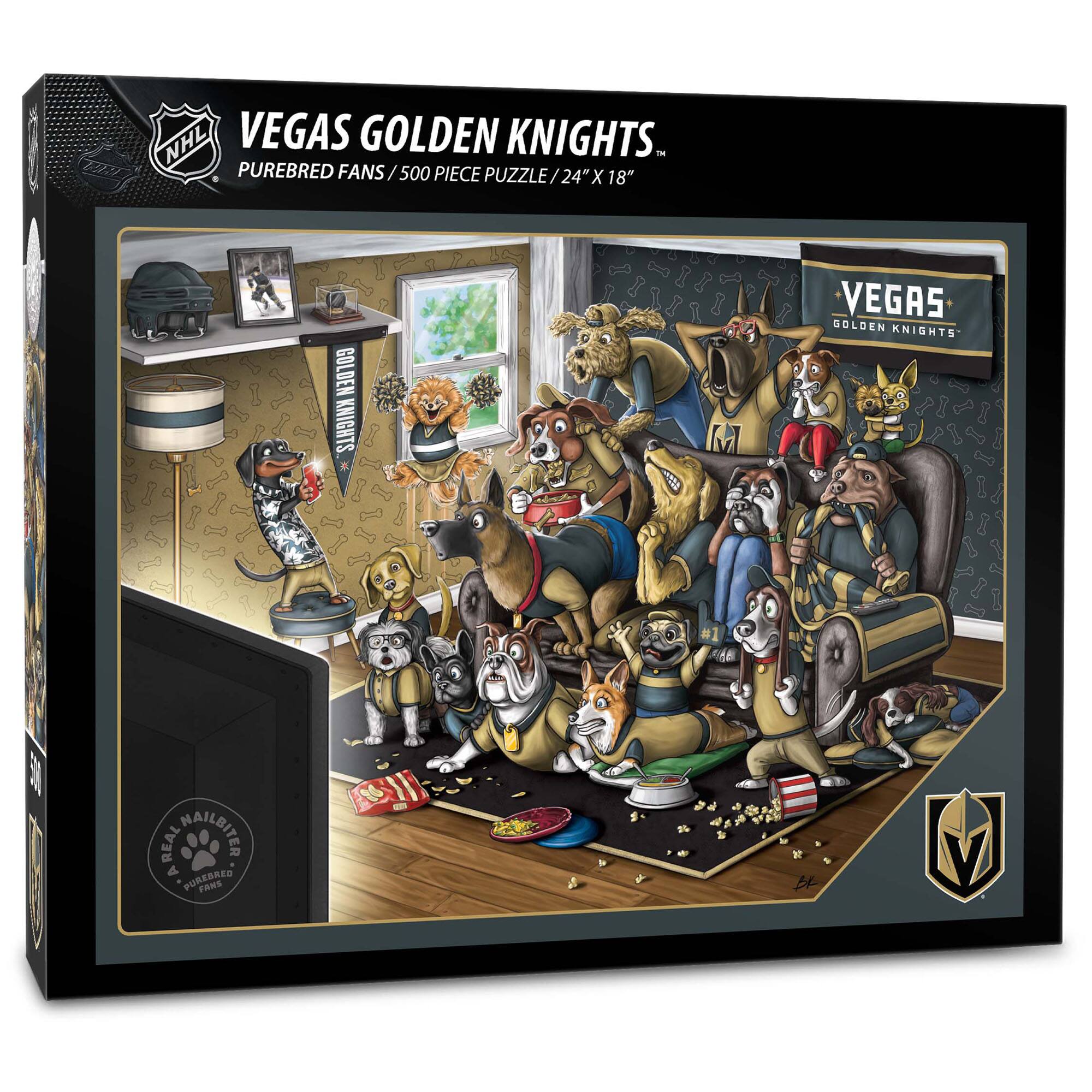 Photos - Jigsaw Puzzle / Mosaic Vegas YouTheFan -  Golden Knights Purebred Fans 18'' x 24'' A Real Nailbiter 500-Piece Puzzle - Multicolor 4332634 