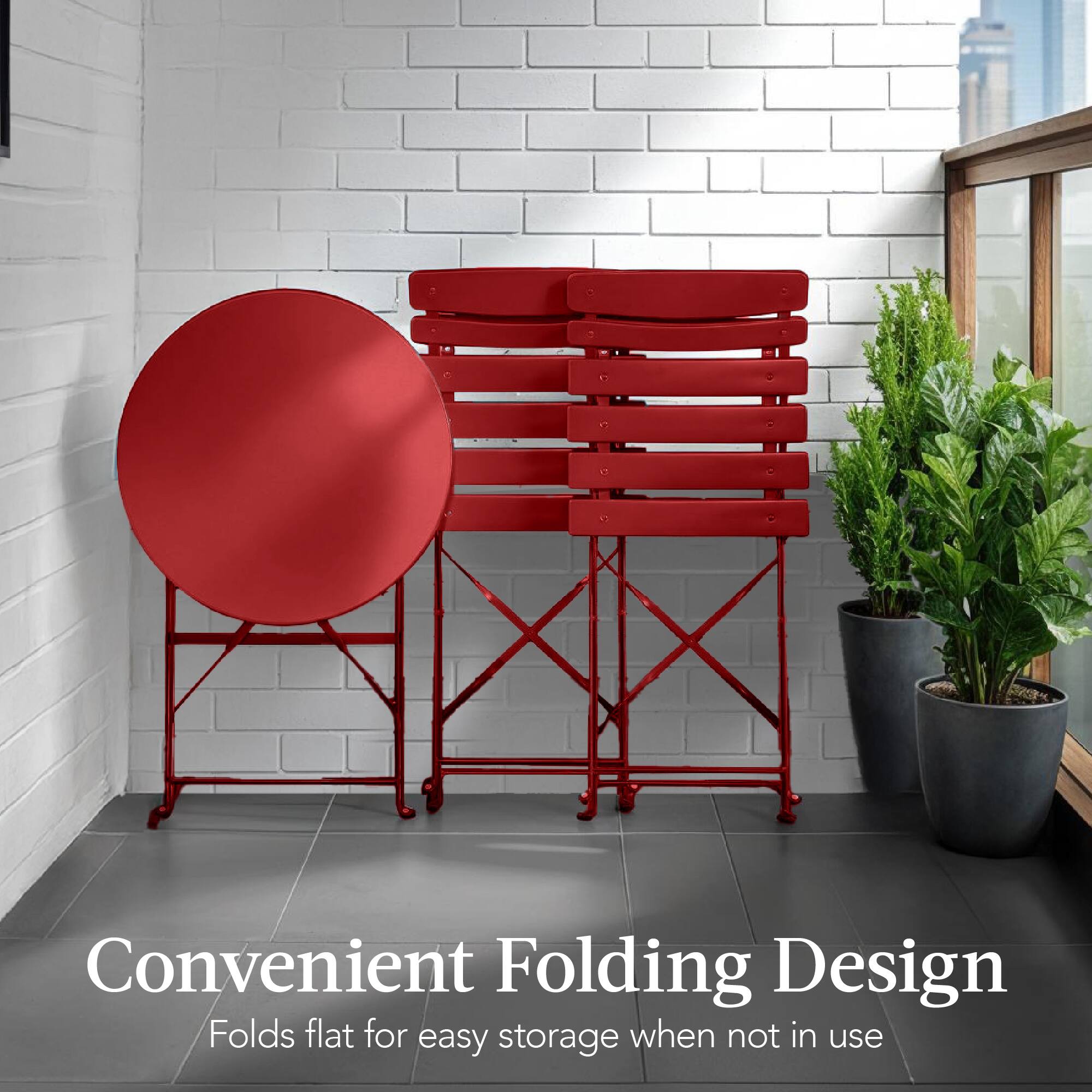Convenient Folding Design  
Folds flat for easy storage when not in use