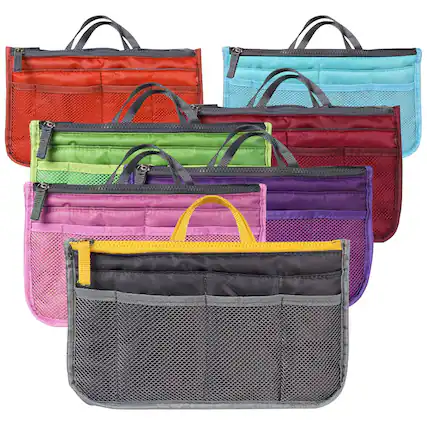 Front. DirectDeals - Women Lady Travel Insert Handbag - Orange.