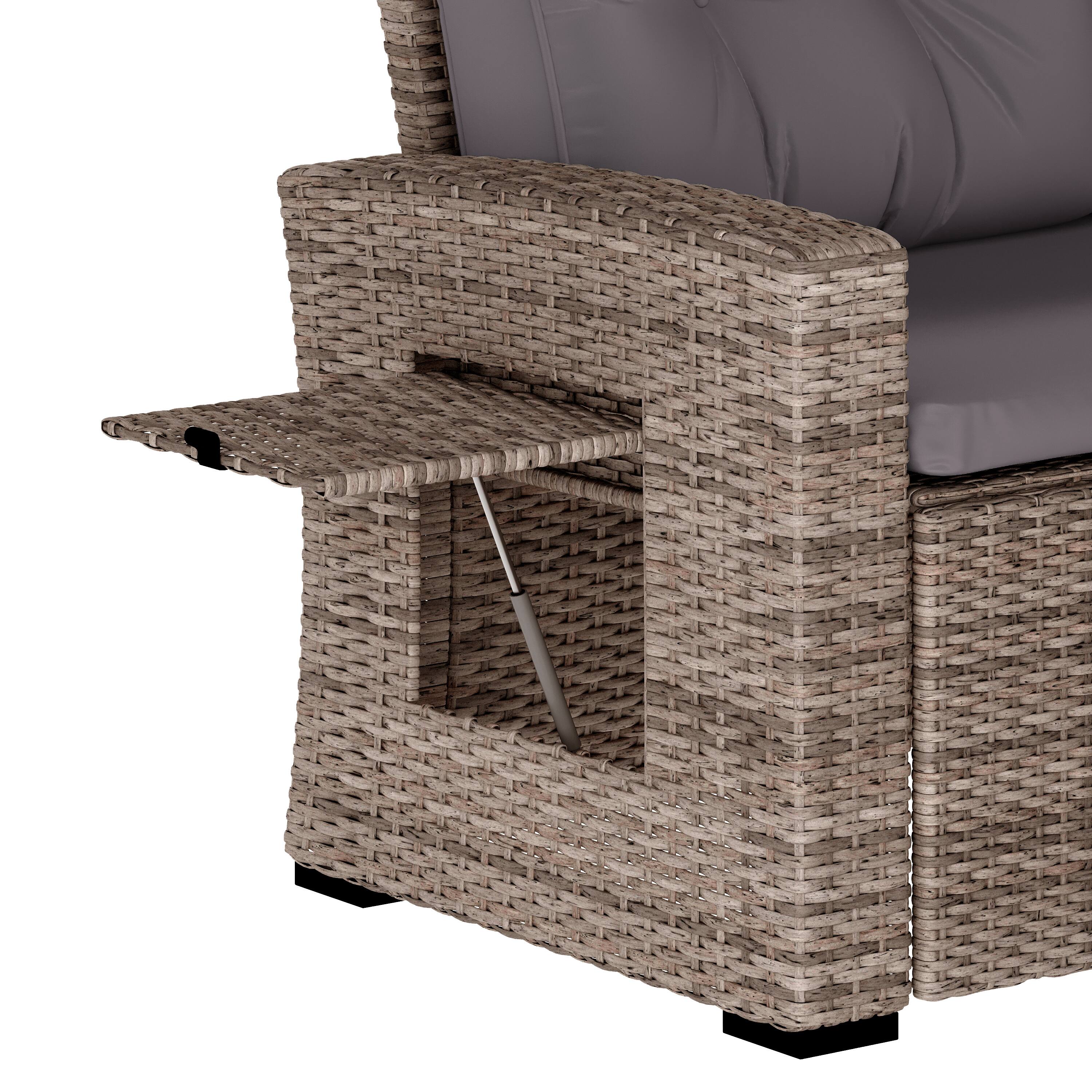 Alt View 10. Emma + Oliver - Indoor/Outdoor Dining Table/L-Shaped Sofa Conversation Set - Gray Cushions/Gray Frame.