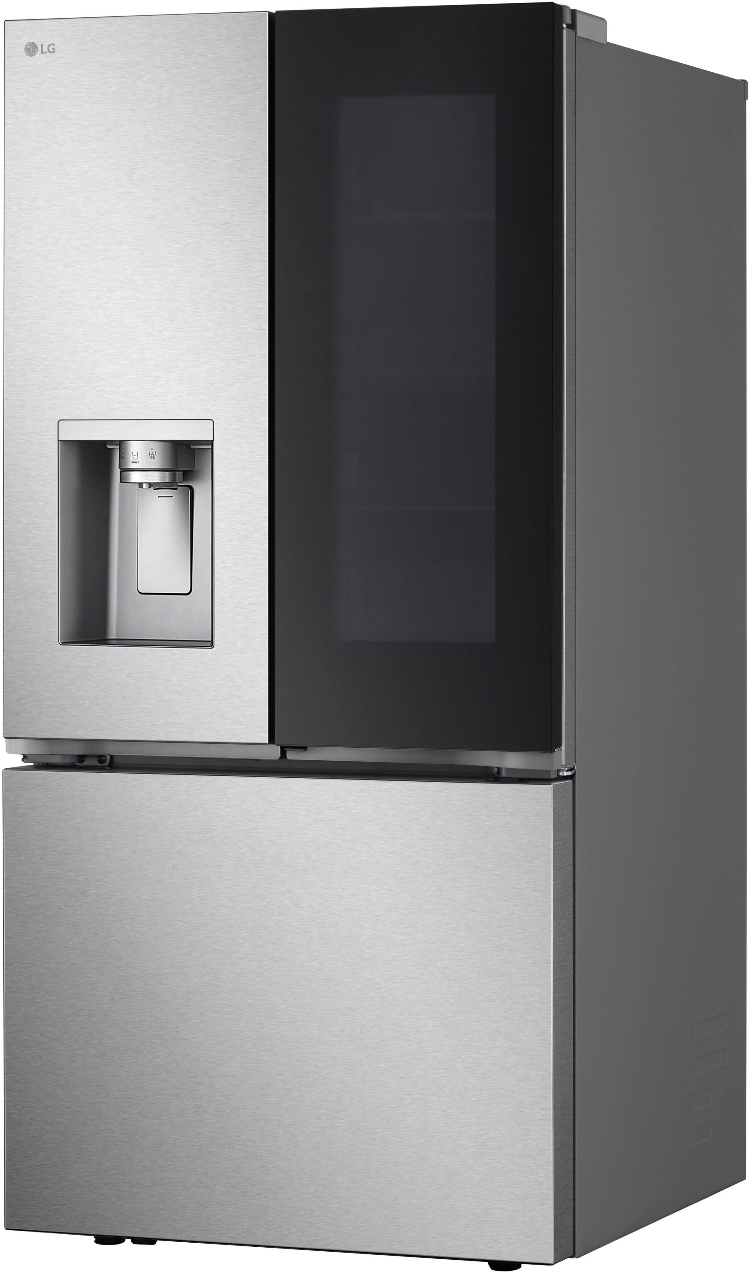 Angle. LG - 24.5 Cu. Ft. French Door Standard-Depth MAX Smart Refrigerator with Dual Ice Maker with Craft Ice - PrintProof Stainless Steel.
