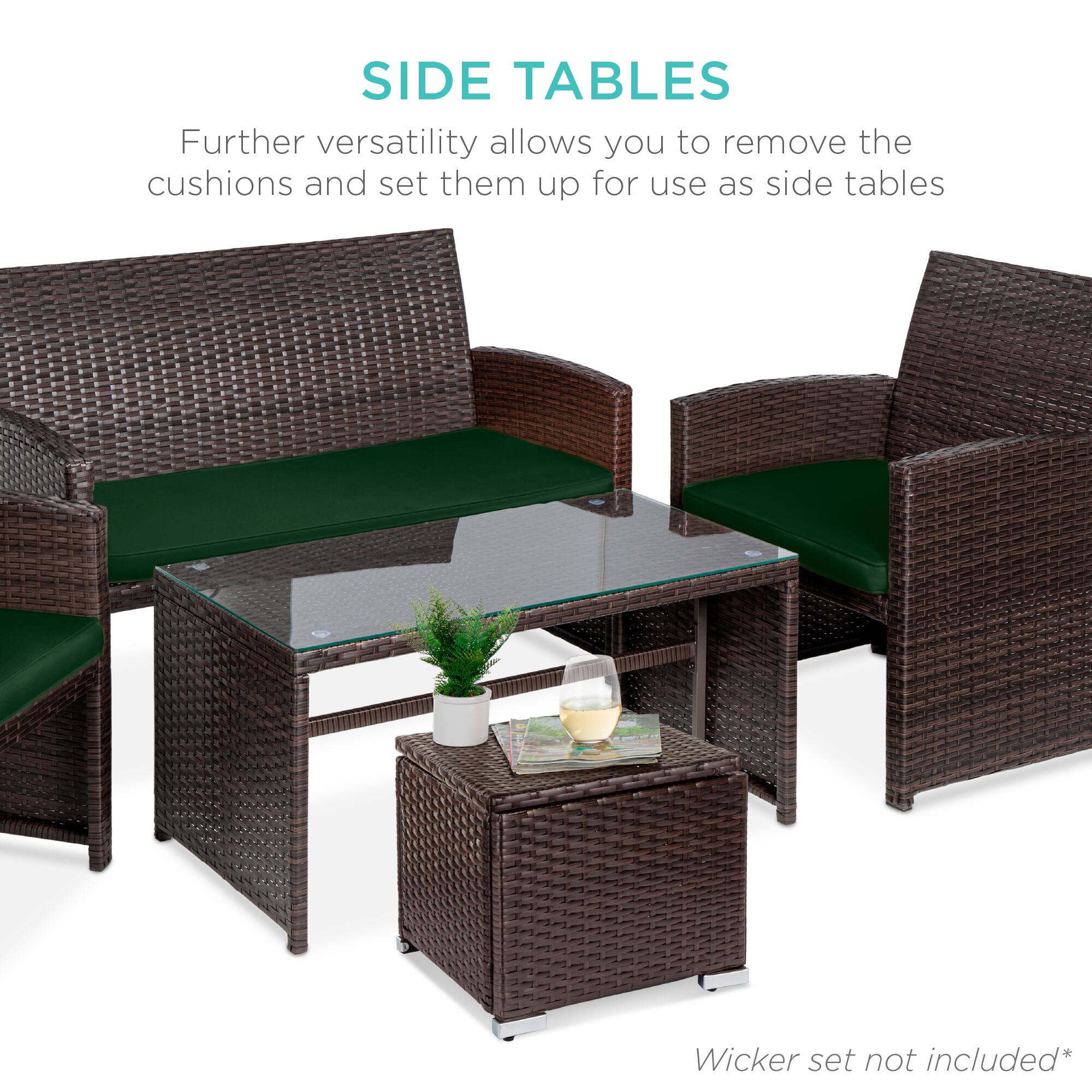 SIDE TABLES

Further versatility allows you to remove the cushions and set them up for use as side tables

Wicker set not included*