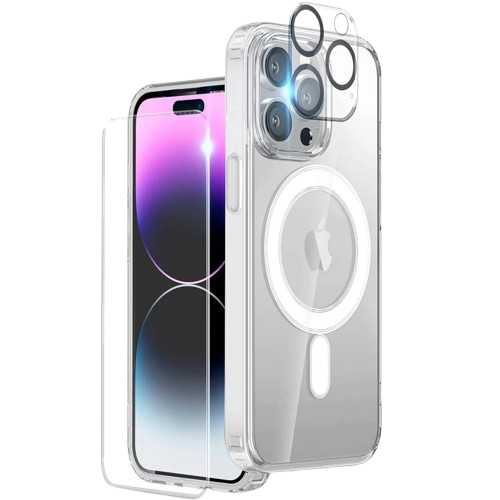 Front. Home Collection - Mag Safe Clear Case Shockproof for iPhone 14 Pro - Clear.