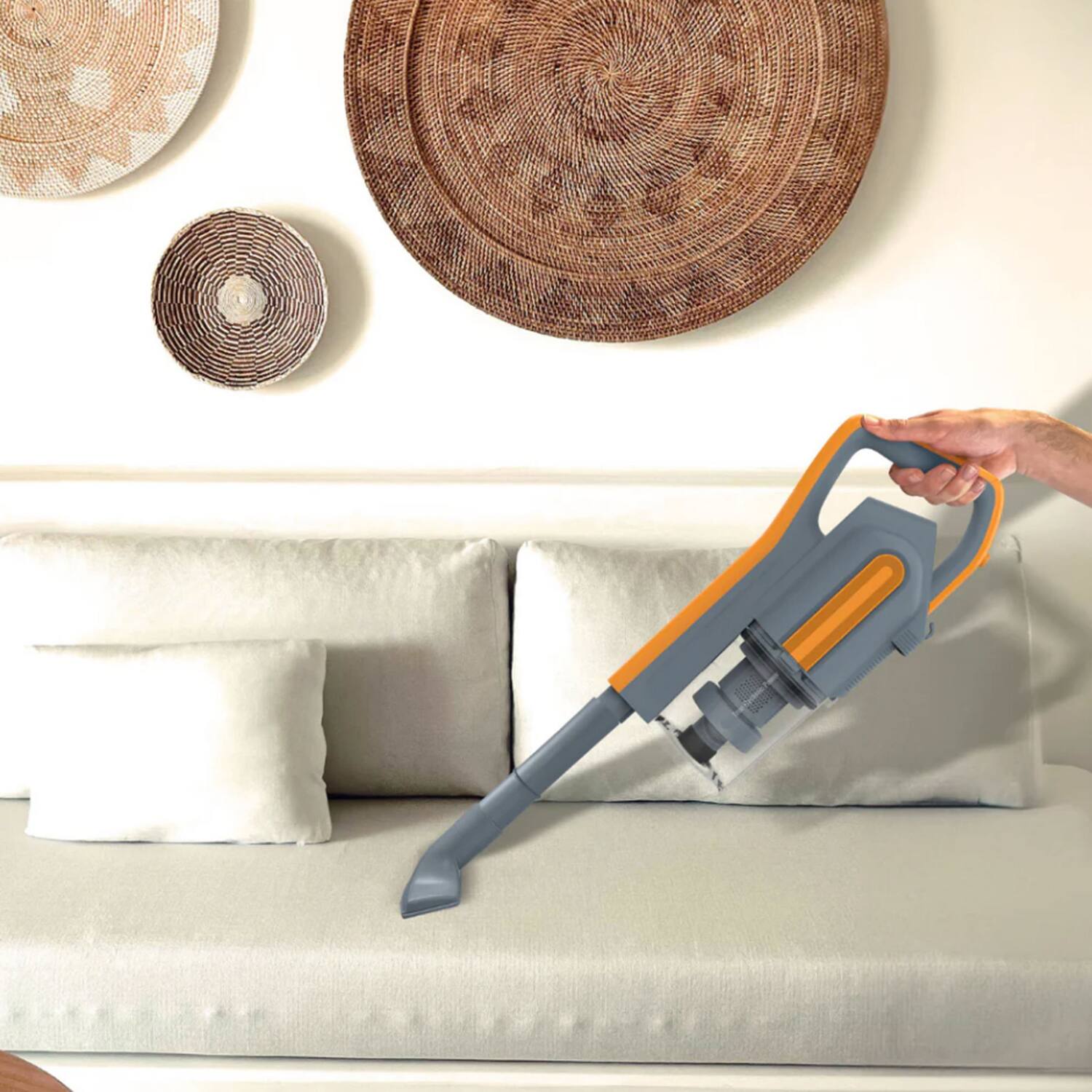 Angle. Koblenz - Koblenz Multi-Purpose 600 Watt Stick Vacuum That Can Be Used As A Hand Vacuum For Convenience - Orange/gray.