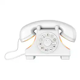 Priority Products - Retro Telephone-Shaped Sleeping Machine, Bluetooth Speaker, Night-Light - White