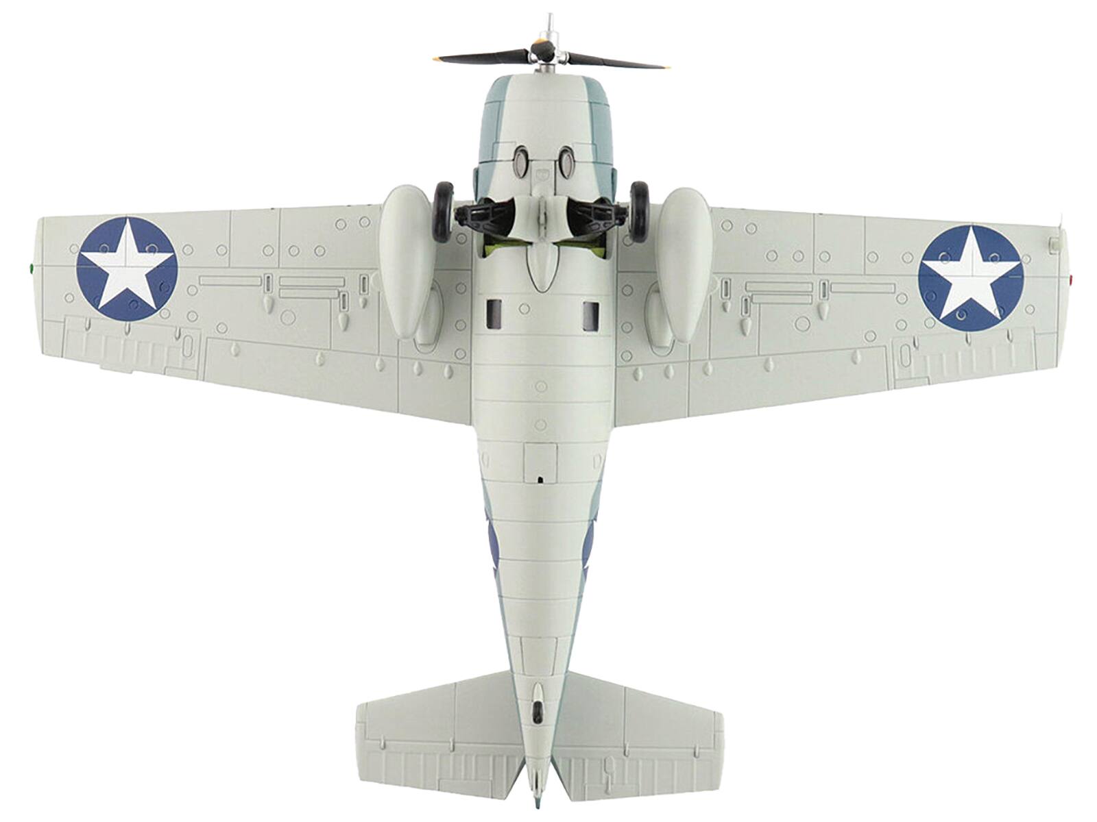 Back. Hobby Master - Grumman F4F-4 Wildcat "Battle of Santa Cruz Lt. Swede Vejtasa VF-10 USS Enterprise 1942" US Navy 1/48 Diecast Model - Blue.