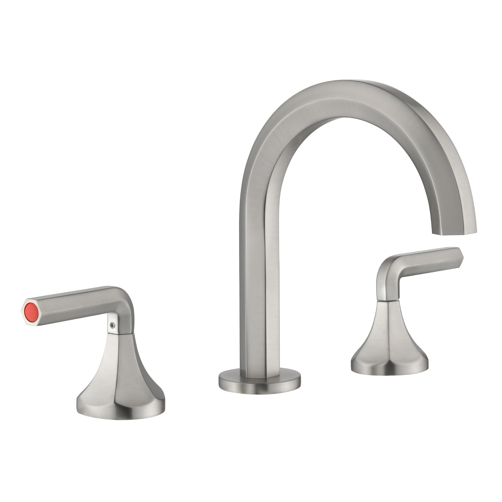 Angle. Boyel Living - 8 in Widespread Double Handle 1.2 GPM Bathroom Faucet with Quick Connect Hose and Water Supply Hose in Brushed Nickel - Brushed Nickel.