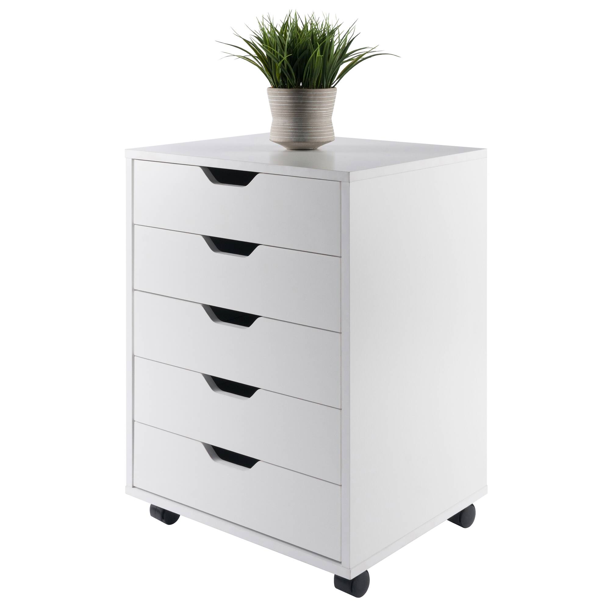 Alt View 6. Winsome Wood - Halifax 5-Drawer Mobile Cabinet - White.