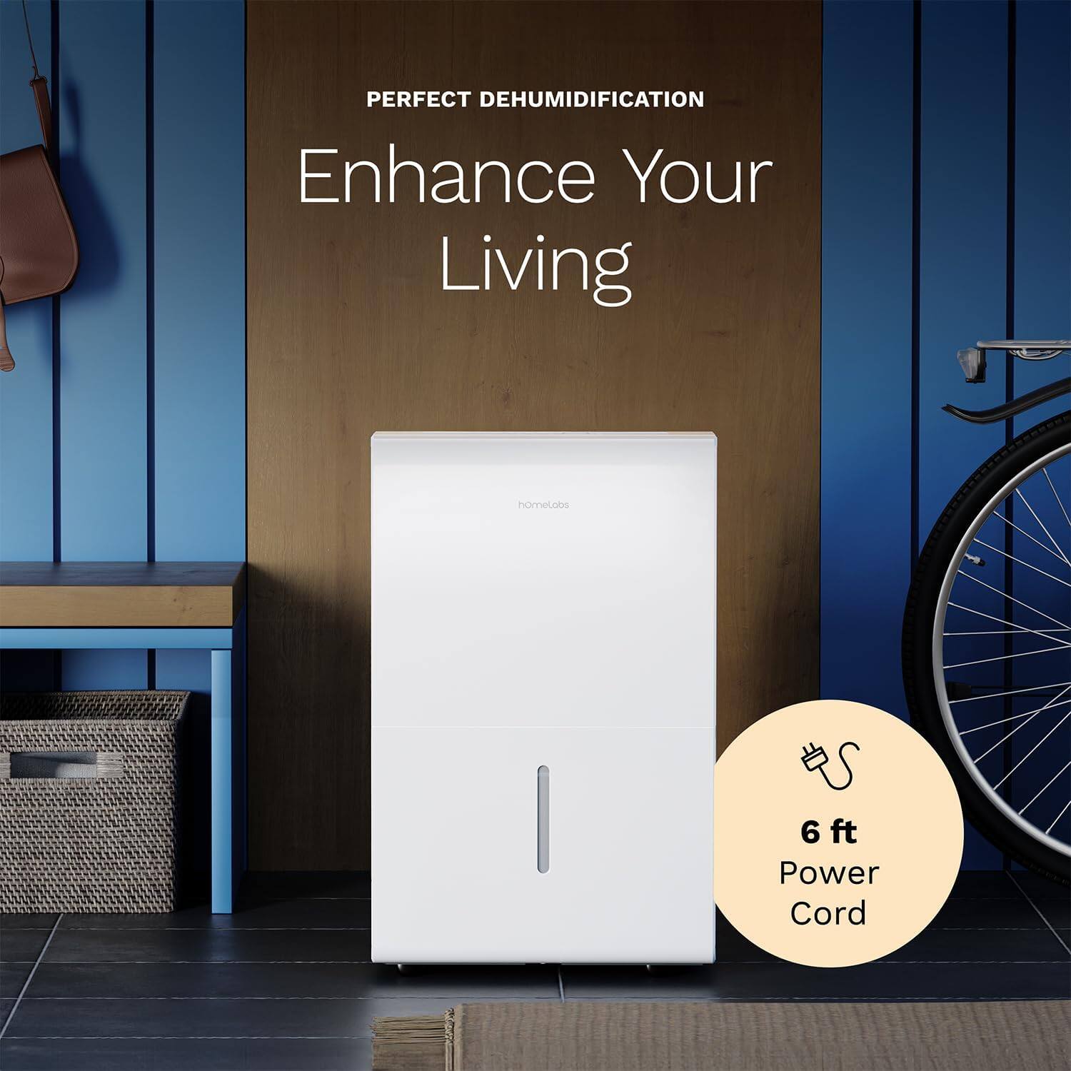 PERFECT DEHUMIDIFICATION, Enhance Your Living, homeLobs, 6 ft Power Cord