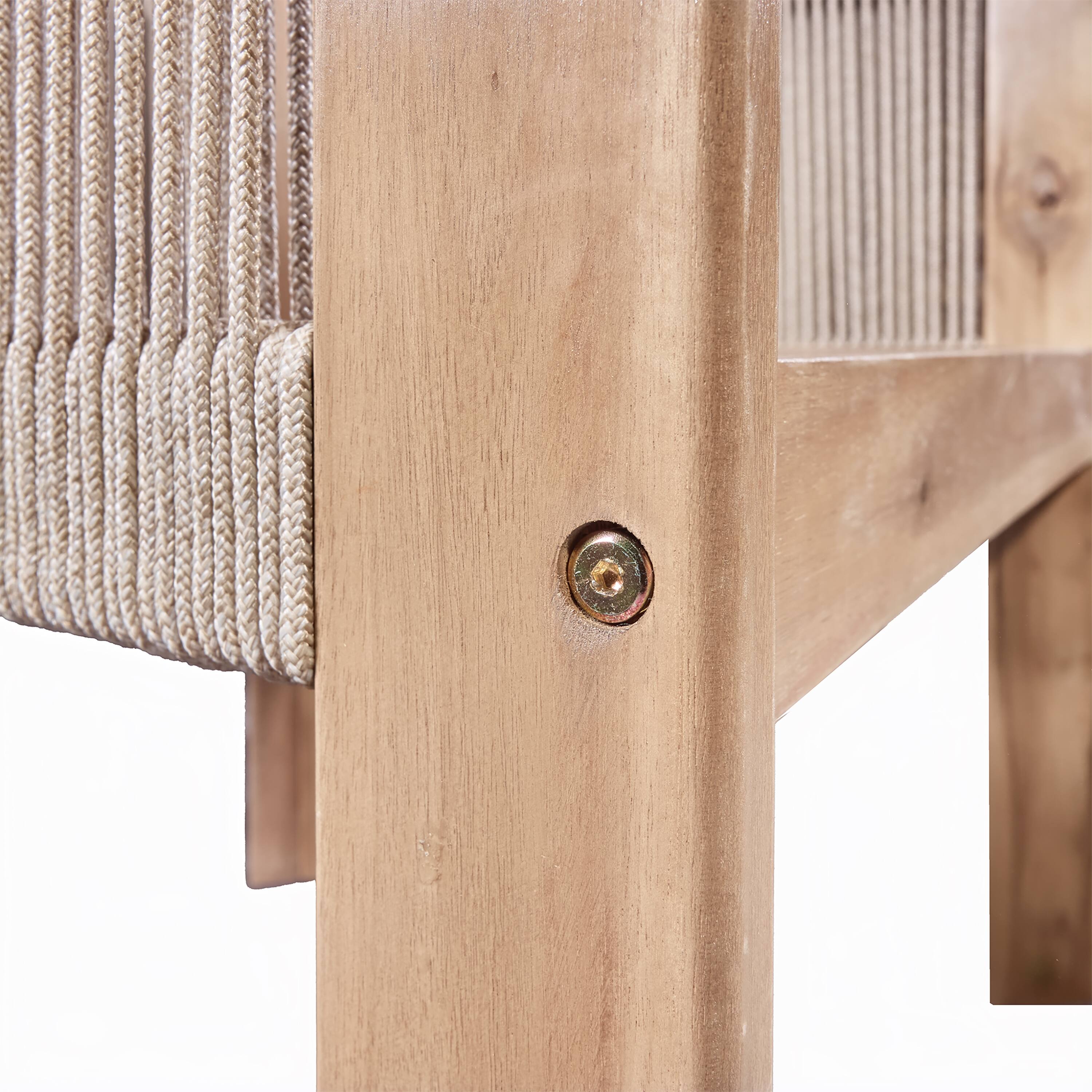 Alt View 7. Mondawe - Set of 2 Outdoor Wood Dining Chair with Cushion - Teak+ Beige.