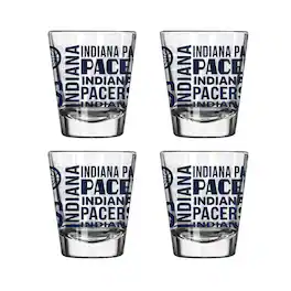 Logo Brands - Indiana Pacers 4-Pack 2oz. Shot Glass Set - Multicolor