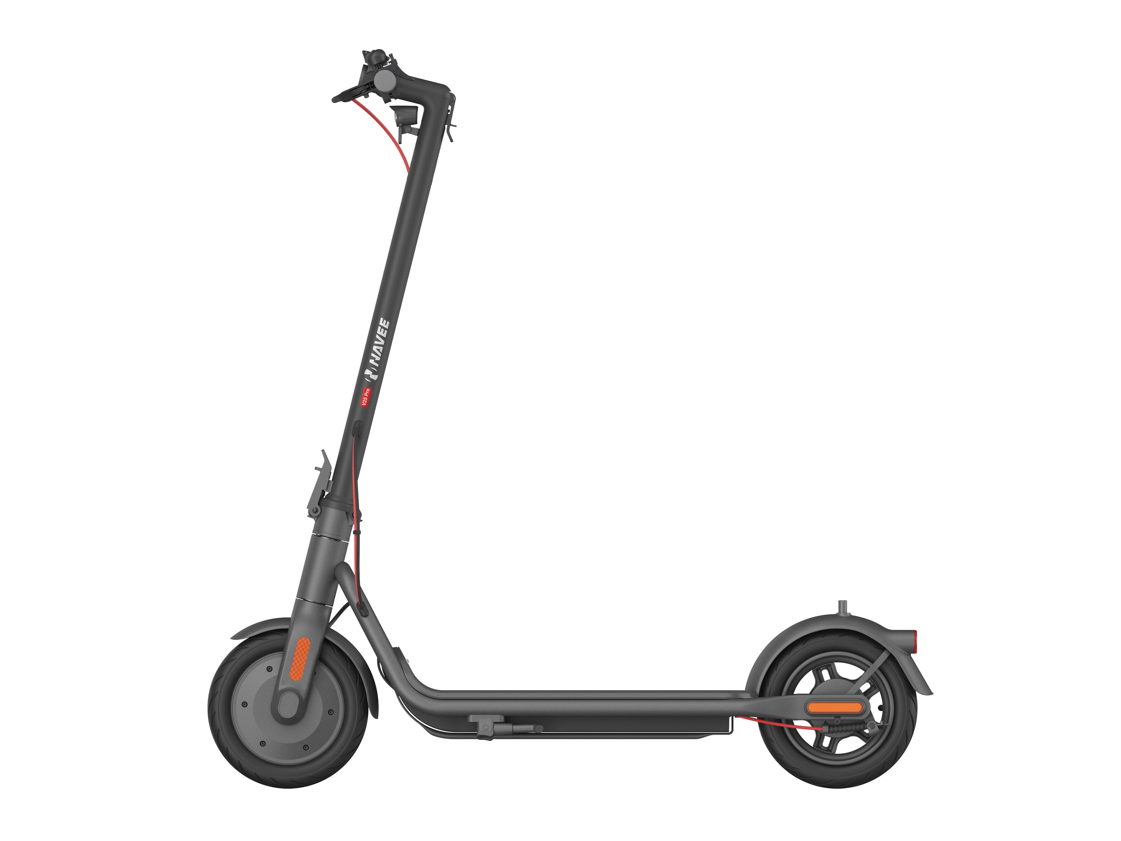 Angle. NAVEE - V25 PRO Foldable Electric Scooter w/16 mi Max Operating Range & 20 mph Max Speed - Black.