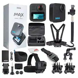 GoPro - MAX 360 (2025) Waterproof Action Camera -With Mega Accessory Kit - Get Rolling Bundle