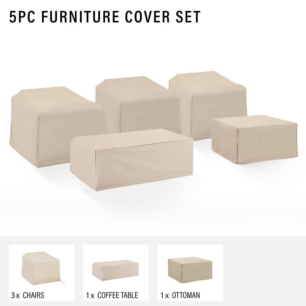 5PC FURNITURE COVER SET

3x CHAIRS
1x COFFEE TABLE
1x OTTOMAN