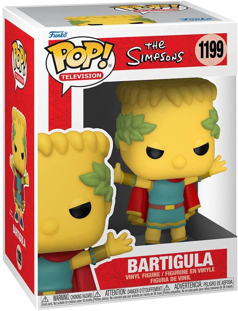 Sure, here is the corrected and grouped text from the image:

---

**Top Left:**
- Funko POP! TELEVISION

**Top Center:**
- The Simpsons

**Top Right:**
- 1199

**Center:**
- BARTIGULA

**Bottom Center:**
- VINYL FIGURE / FIGURINE EN VINYLE / FIGURA DE VINIL

**Bottom Left:**
- WARNING: CHOKING HAZARD. Small parts. Not suitable for children under 36 months.

**Bottom Center:**
- ATTENTION: DANGER D'ÉTOUFFEMENT. Petites pièces. Ne convient pas aux enfants de moins de 36 mois.

**Bottom Right:**
- ADVERTENCIA: PELIGRO DE ASFIXIA. Piezas pequeñas. No es adecuado para niños menores de 36 meses.

**Bottom:**
- BARTIGULA 1199