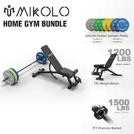 Mikolo - 7ft Olympic Barbell,Olympic Bar for 1500lbs Capacity, Weight Bar Fit 2” Standard Weights - Black