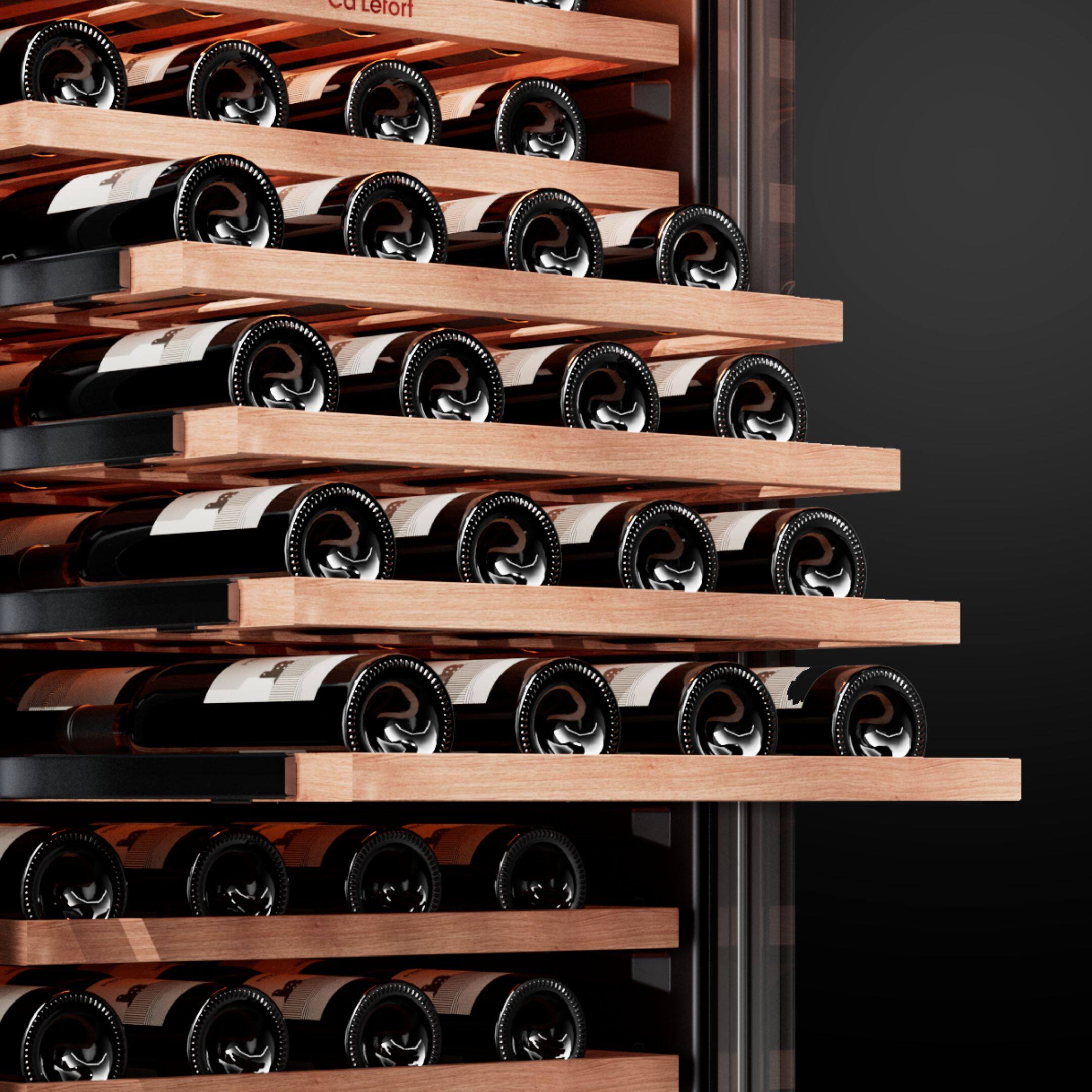 Alt View 6. Ca'Lefort - 24 inch 90-Bottle Dual Zone Wine Cooler Refrigerator,Freestanding/Built-In,3-Color LED Light ,For Home Bar & Office - Stainless Steel.